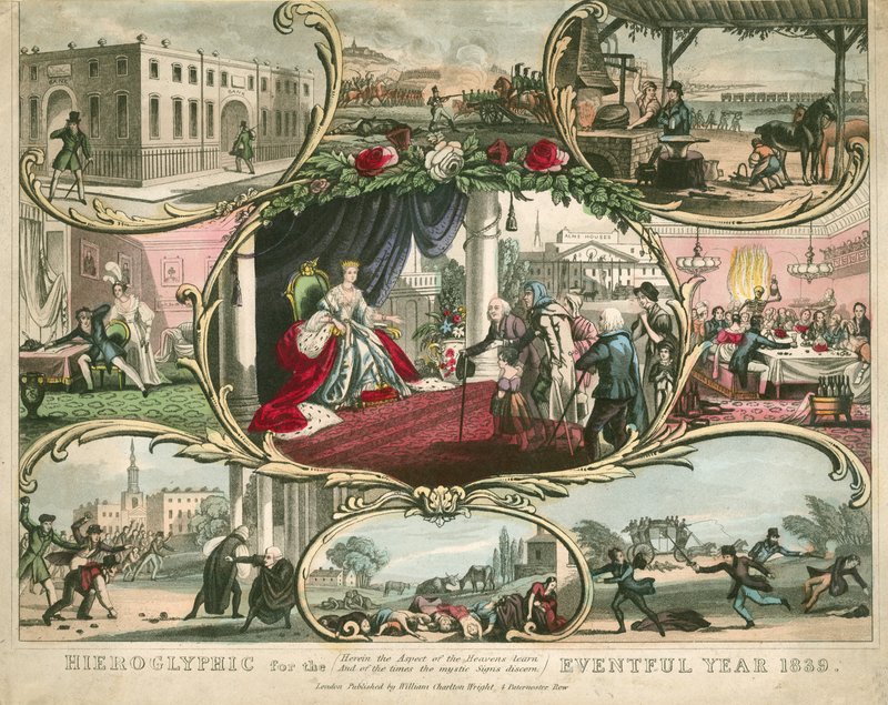 Hieroglyf for det begivenhedsrige år 1839 af English School