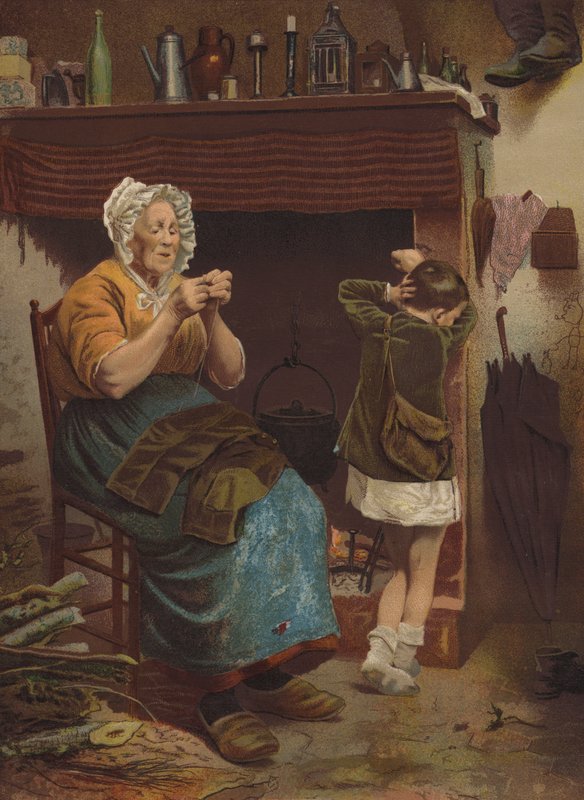 Hans eneste par (chromolitho) af English School