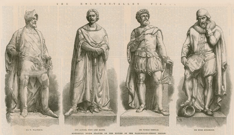 Historiske stenstatuer af English School