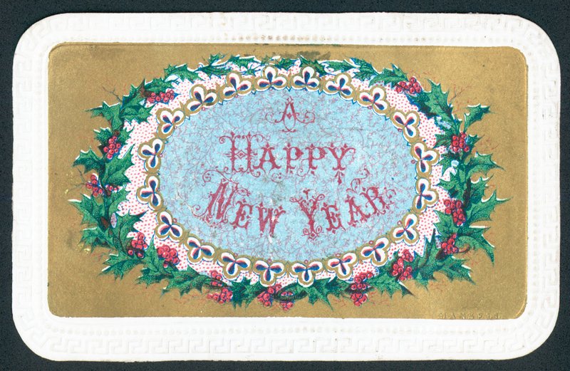 Holly Wreath, nytårskort af English School