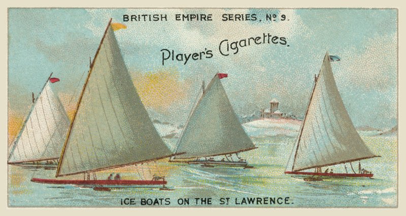Isbåde på St. Lawrence (chromolitho) af English School