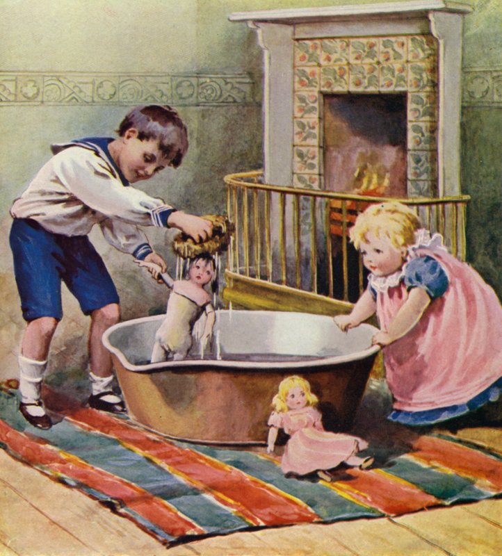 In Mischief (farve litho) af English School