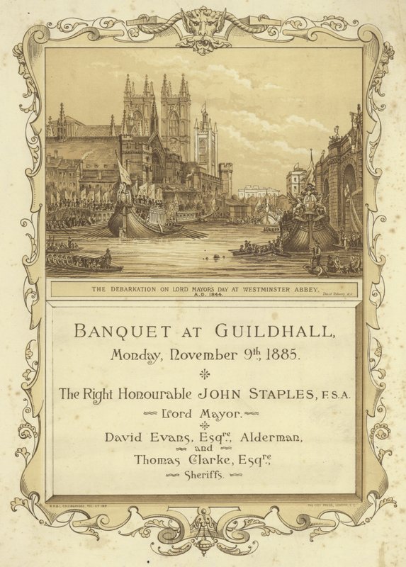 Invitation til banket i Guildhall af English School