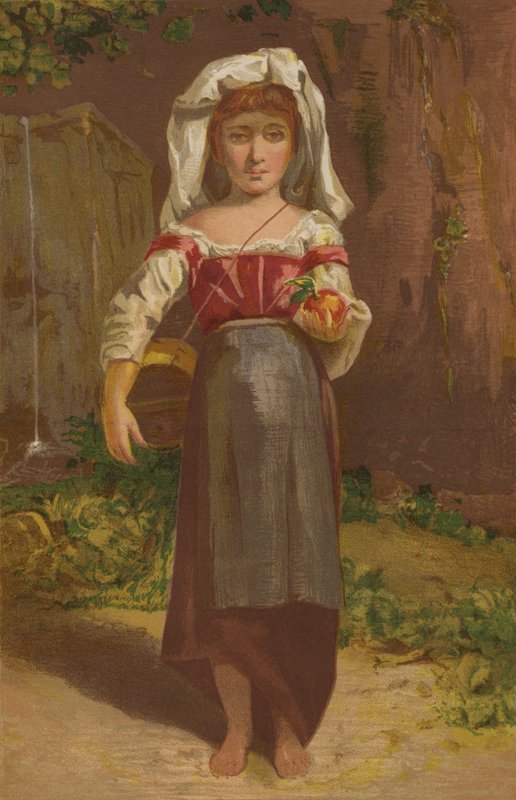 Italiensk pige (chromolitho) af English School
