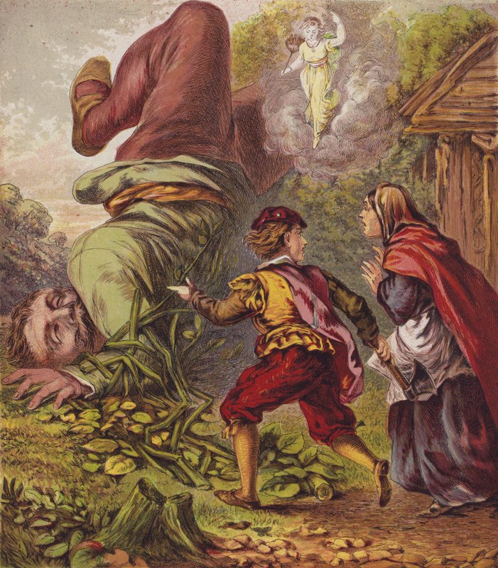 Jack And The Bean-Stalk (farve litho) af English School