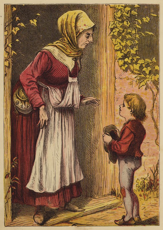 Jack And The Beanstalk (farvet gravering) af English School