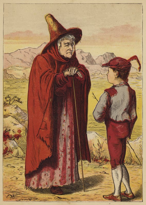 Jack And The Beanstalk (farvet gravering) af English School