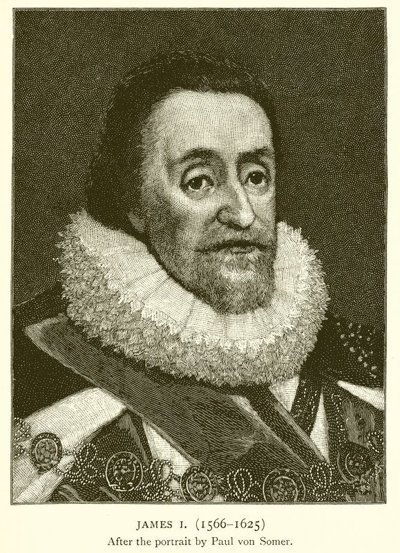 James I (1566-1625) af English School