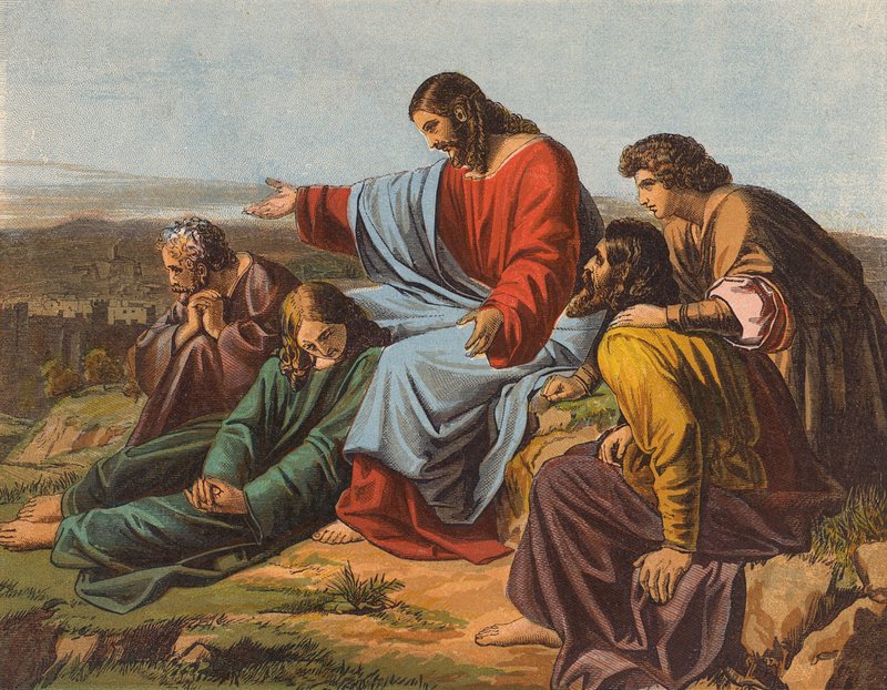 Jesus Kristus græder over Jerusalem (farvelitografi) af English School