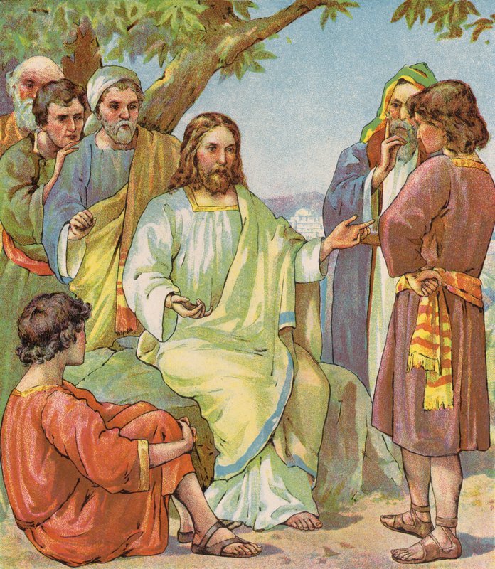 Jesus og hans disciple (farvelitografi) af English School