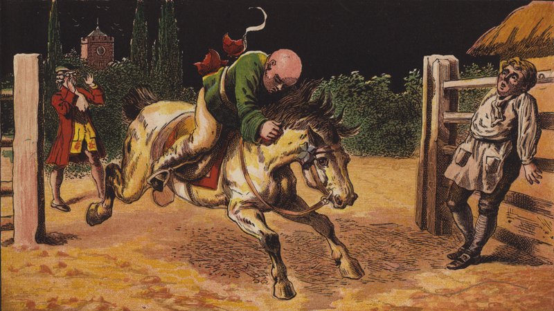 John Gilpin (farve litho) af English School