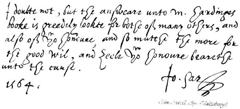 John Jewell, (Bp: af Salisbury) af English School