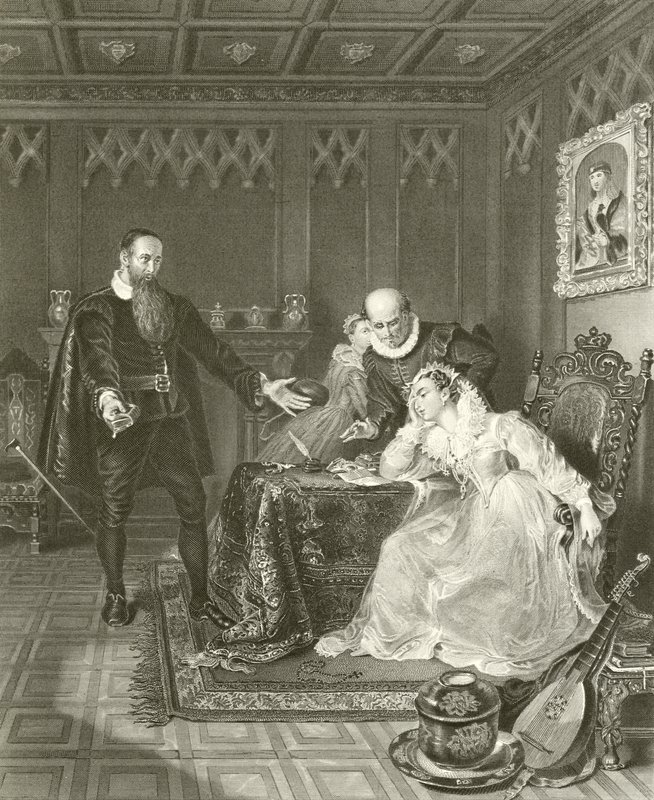 John Knox formaner Mary Queen of Scots af English School