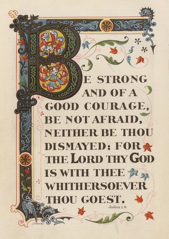 Josva 1:9 (chromolitho) af English School