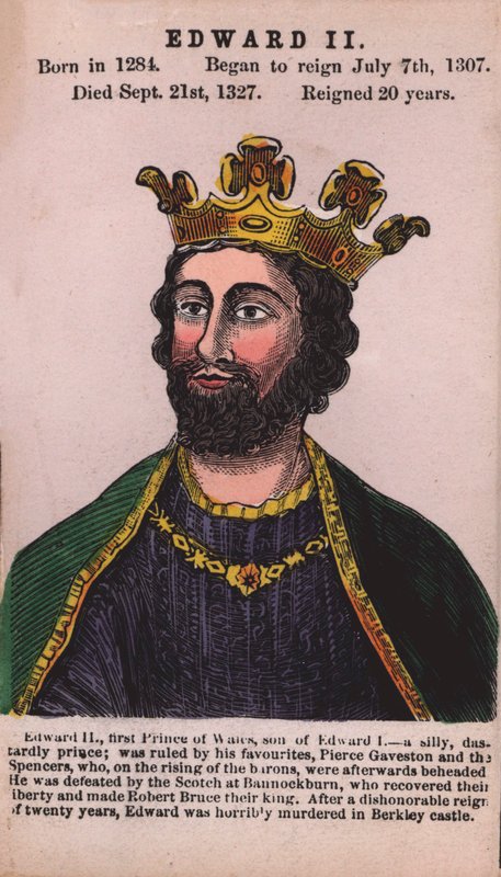Kong Edward II (farvet gravering) af English School