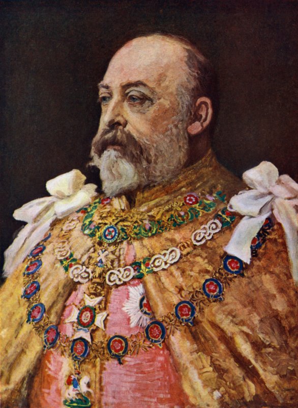 Kong Edward VII (farvelitografi) af English School