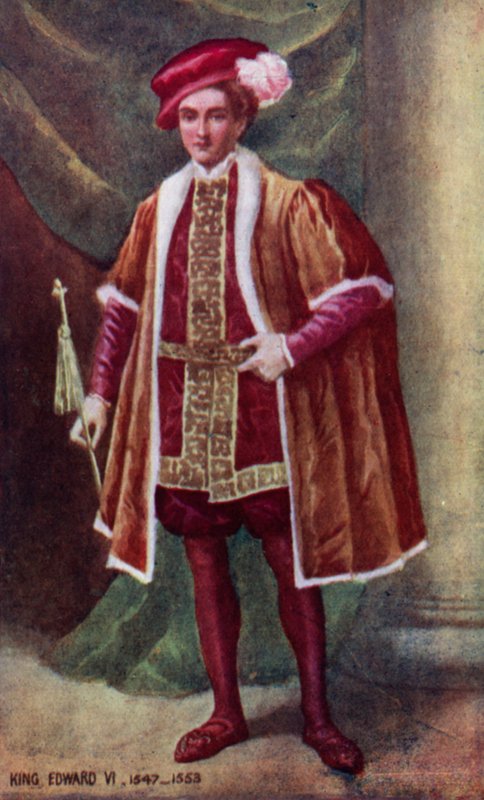 Kong Edward VI (farvelitografi) af English School