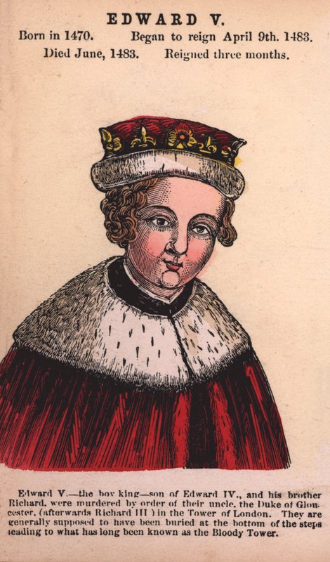 King Edward V (farvet gravering) af English School