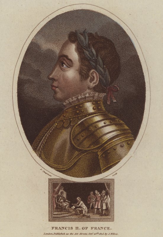 Kong Frans II af Frankrig (farvet gravering) af English School