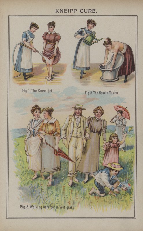 Kneipp-kur (farve litho) af English School