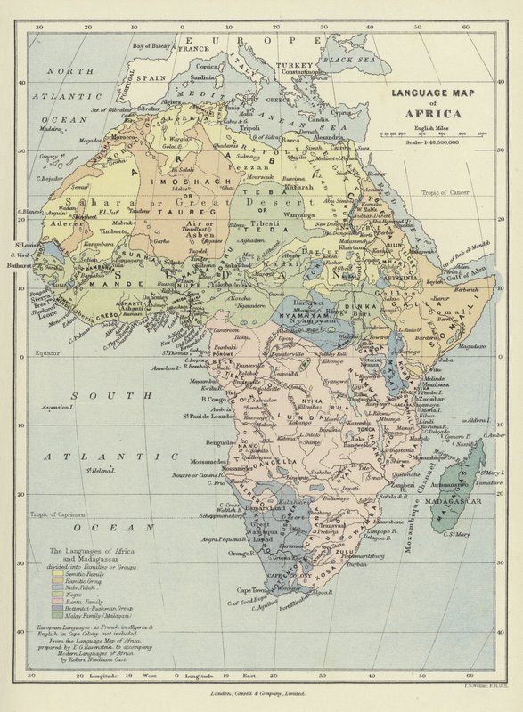 Sprogkort over Afrika af English School