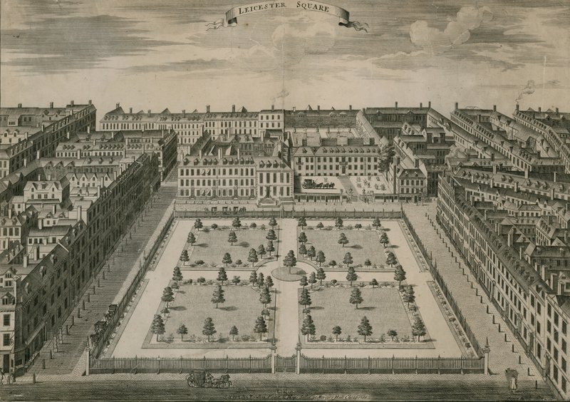 Leicester Square, London, i 1728 af English School