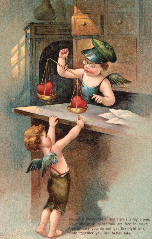Let og tungt hjerte (chromolitho) af English School