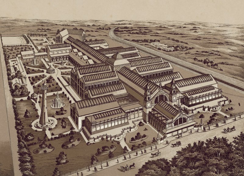 Liverpool: Shipperies Exhibition 1886 (litografi) af English School