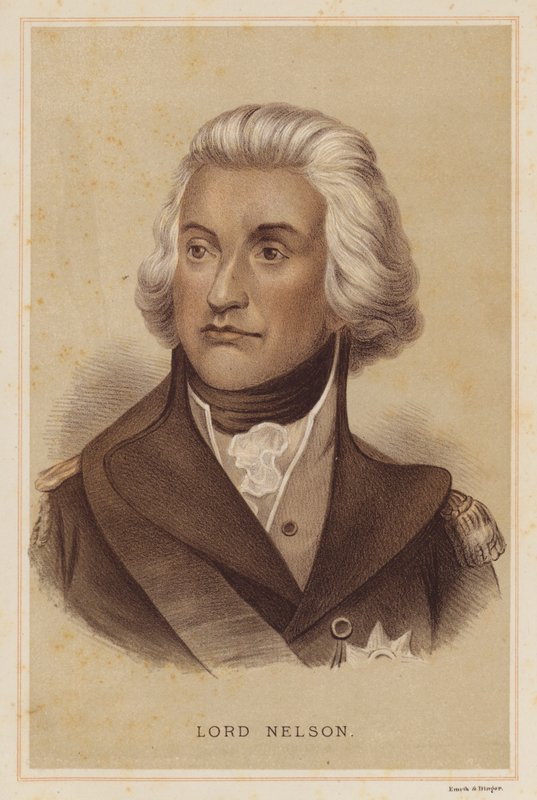 Lord Nelson (farve litho) af English School