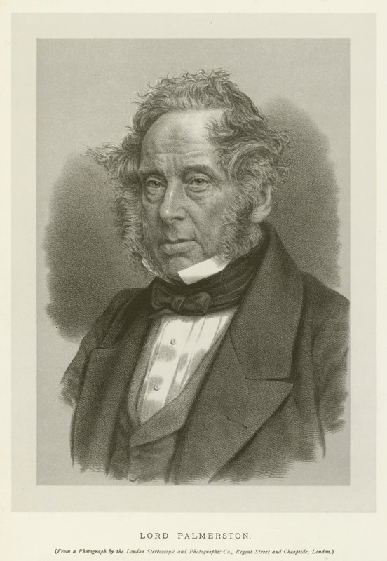Lord Palmerston (litho) af English School
