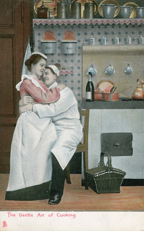 Kærlighed i køkkenet (farve litho) af English School