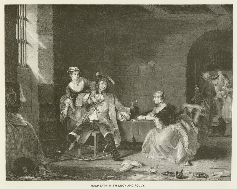 Macheath med Lucy og Polly (gravering) af English School