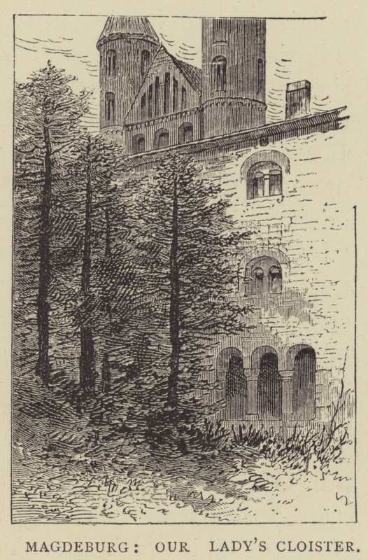Magdeburg, Vor Frue Kloster (gravering) af English School