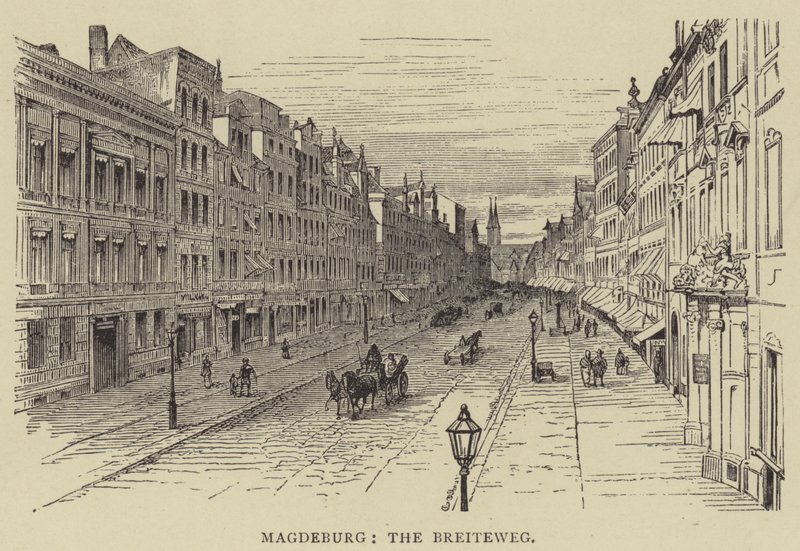 Magdeburg, Breiteweg (gravering) af English School