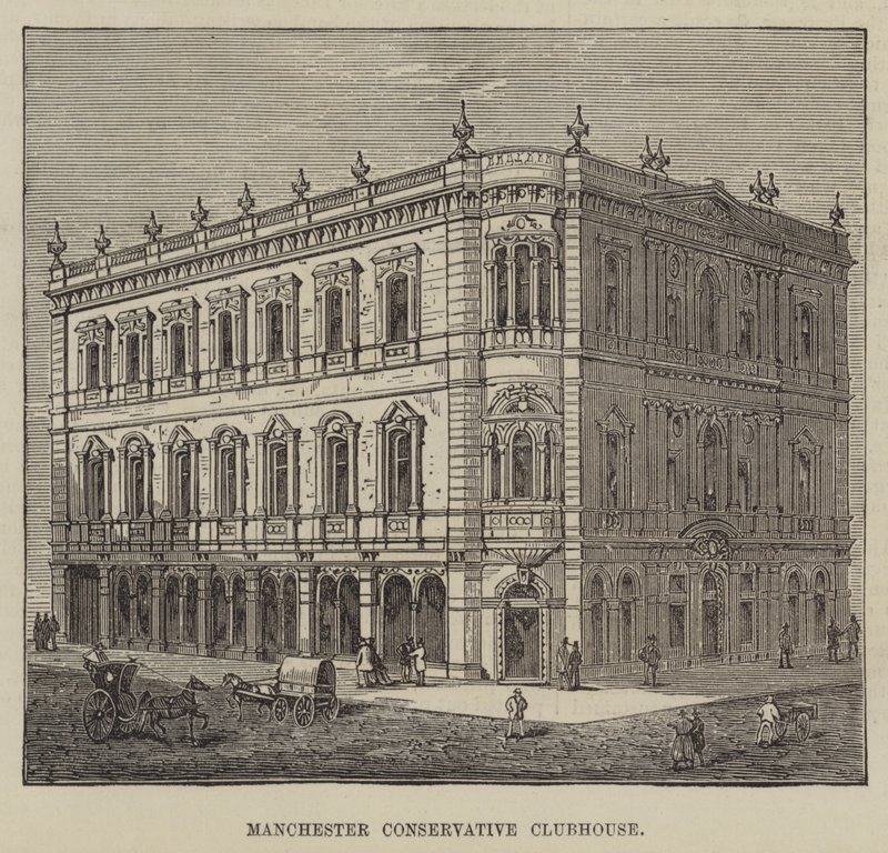 Manchester Conservative Clubhouse (gravering) af English School