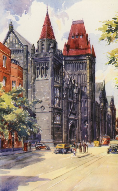 Manchester University (farve litho) af English School