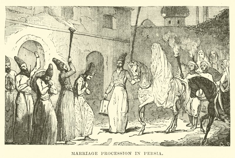 Marriage procession in Persia  af English School