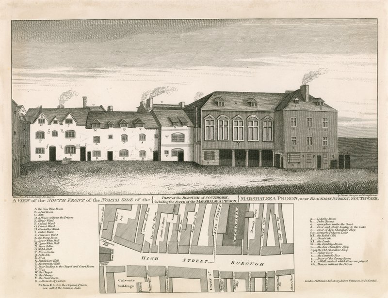 Marshalsea fængsel, London af English School