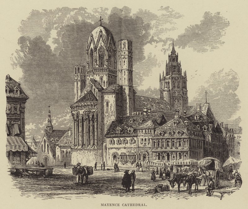 Mayence katedral (gravering) af English School
