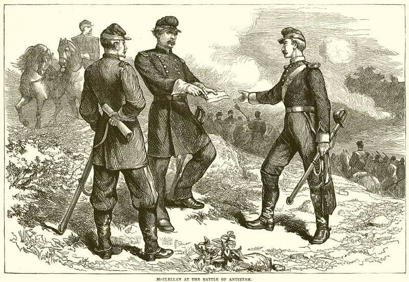 McClellan i slaget ved Antietam af English School