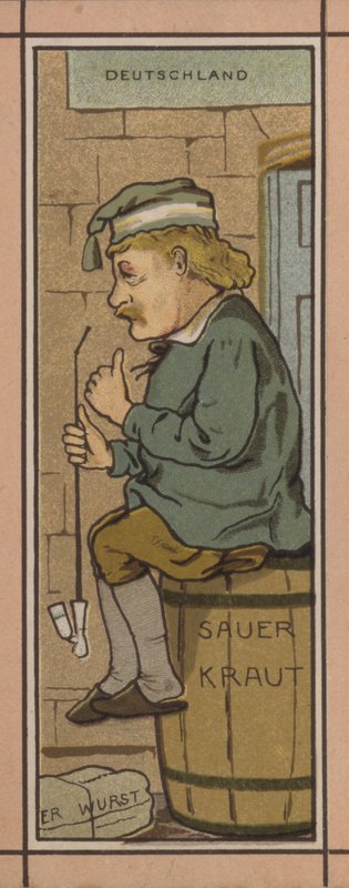 Menu illustration: Tyskland (farve litho) af English School