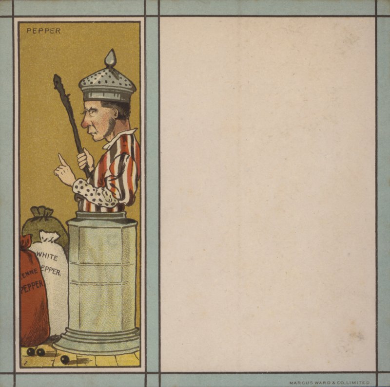 Menu illustration: Peber (farve litho) af English School