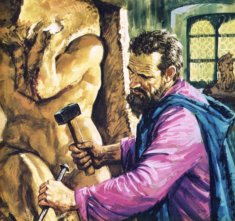 Michelangelo på arbejde af English School