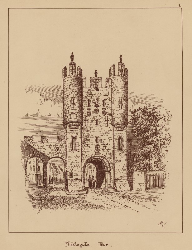 Micklegate Bar (litografi) af English School