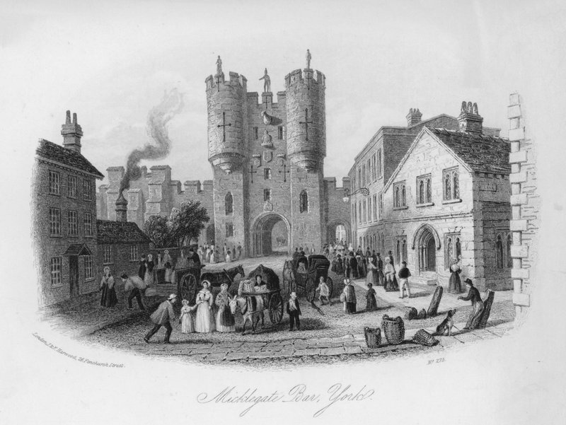 Micklegate Bar, York (gravering) af English School
