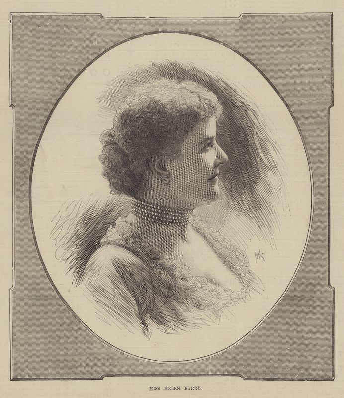 Frøken Helen Barry (gravering) af English School
