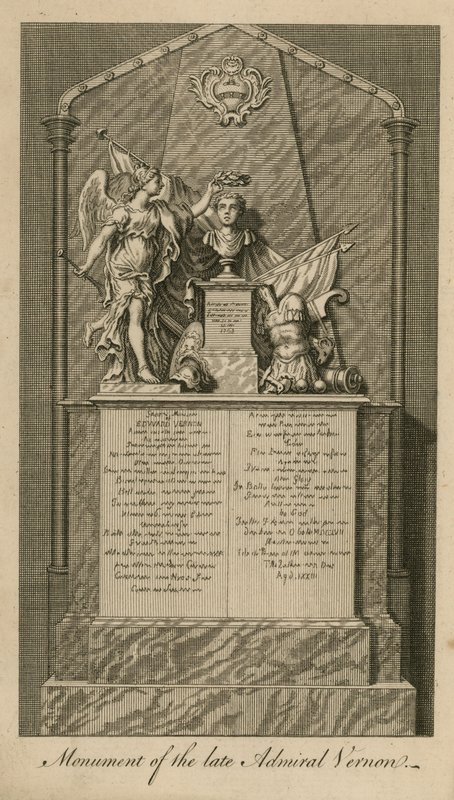 Monument for admiral Edward Vernon af English School