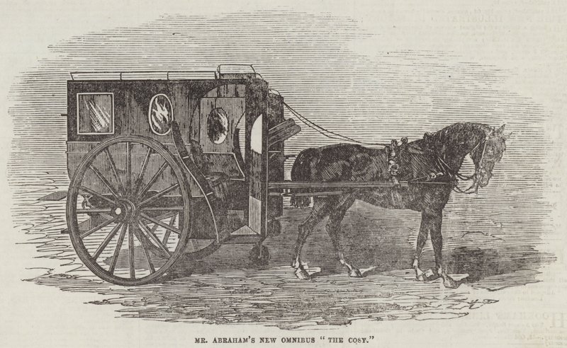 Mr. Abrahams nye omnibus "The Cosy" (gravering) af English School