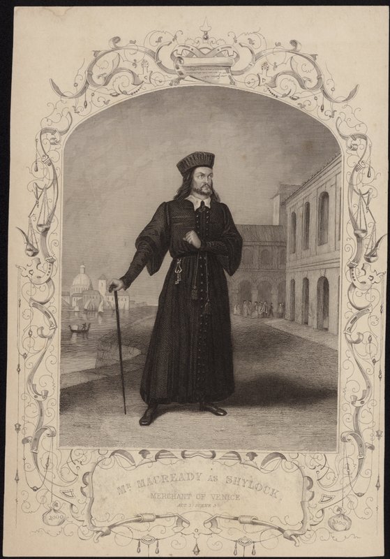 Mr Macready som Shylock af English School