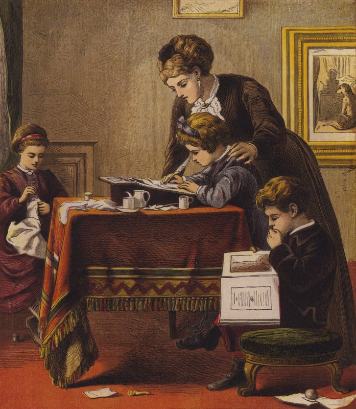 Min mor (farve litho) af English School